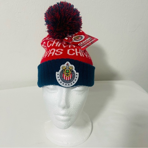 Icon Sports Chivas Unisex Pom Pom Winter Soccer Beanie Official Merchandise NWT - Picture 1 of 8